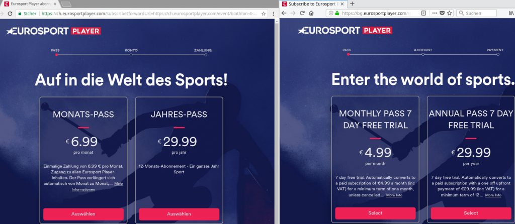 If you want to save on Eurosport, a VPN might help ...
