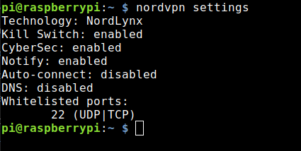 Nordlynx (VPN protocol WireGuard) on a Raspberry Pi