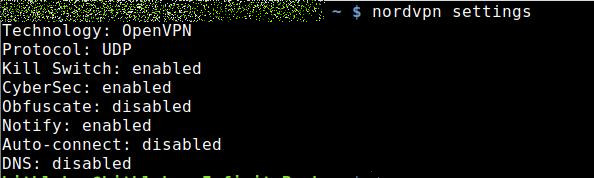 NordVPN – kill switch and CyberSec enabled