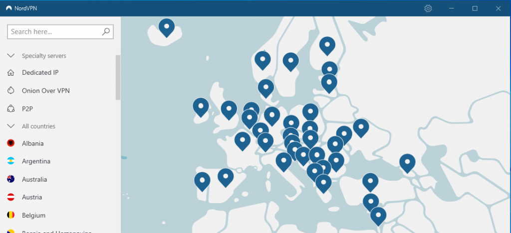 NordVPN client for Windows