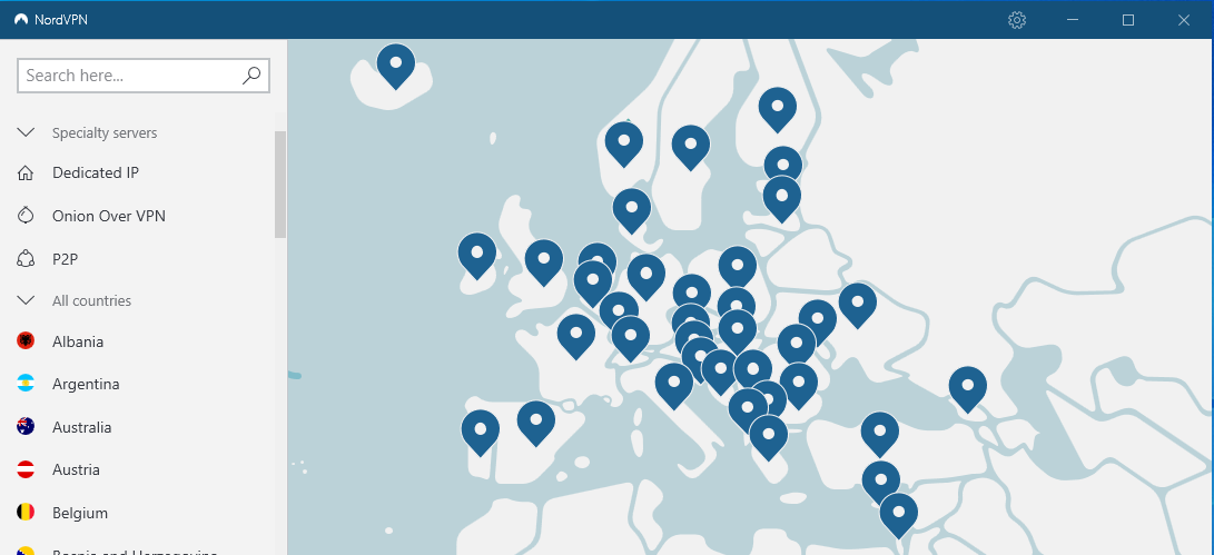 NordVPN client for Windows