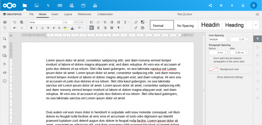 ONLYOFFICE word processing