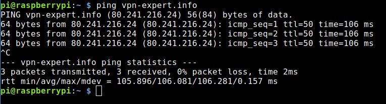 Resolve the IP address with the command ping