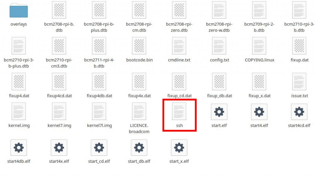 Create the file ssh and you will get remote access