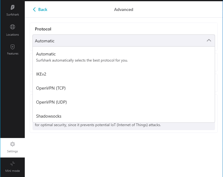 Surfshark – cheapest VPN that is trustworthy: IKEv2, OpenVPN or Shadowsocks!
