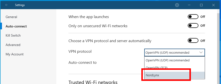 You can use NordLynx / WireGuard also in the Windows app