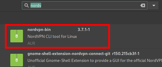 NordVPN client in Manjaro (Arch)