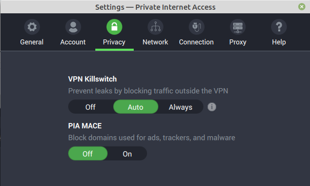 Privacy: Kills witch and MACE — Requirements for best VPN for Linux are all there
