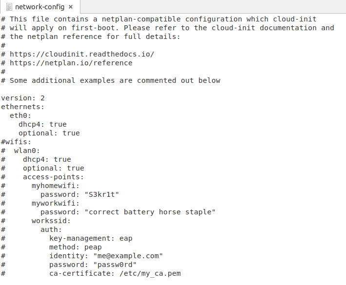 network-config includes examples