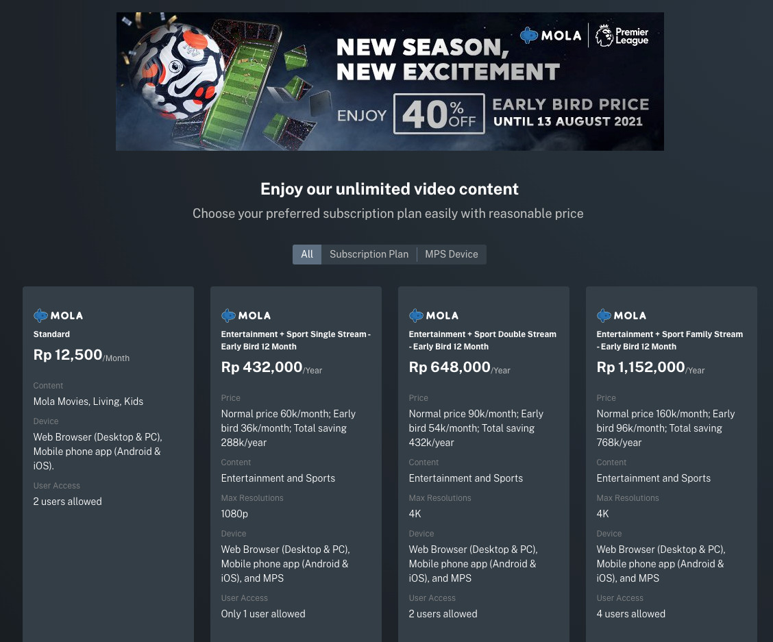 Mola.TV is incredible cheap