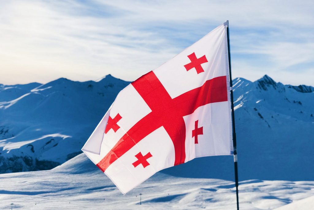 The flag of Georgia.
