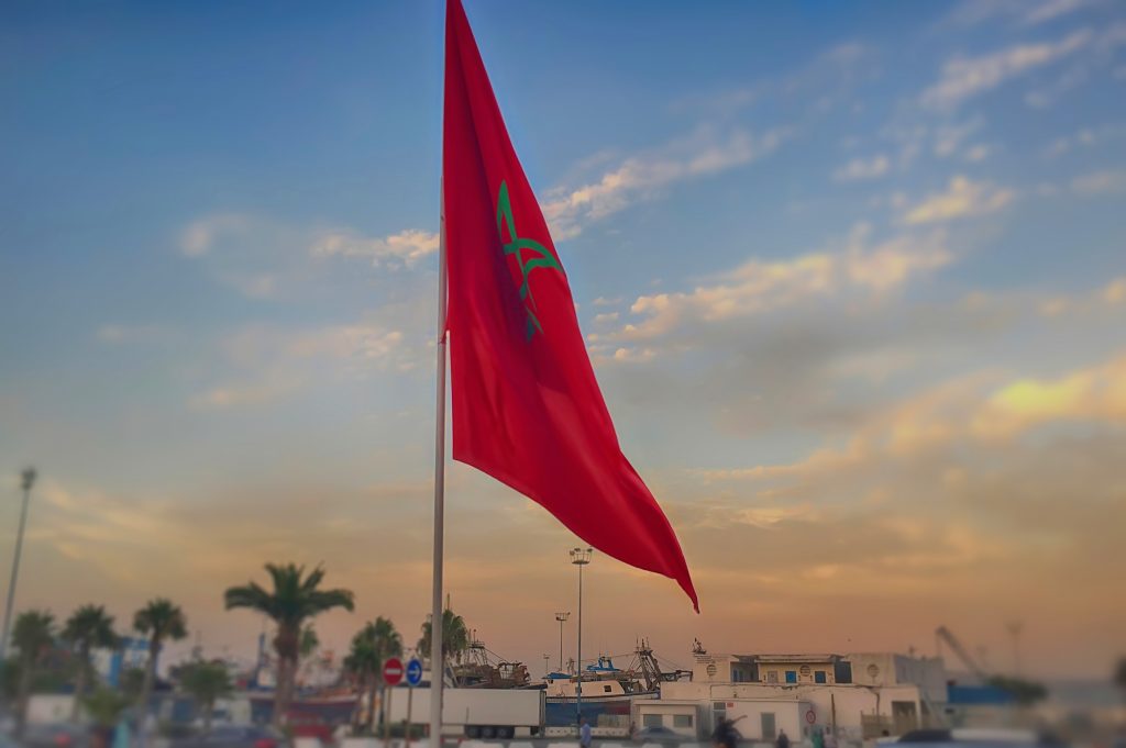 The flag of Morocco