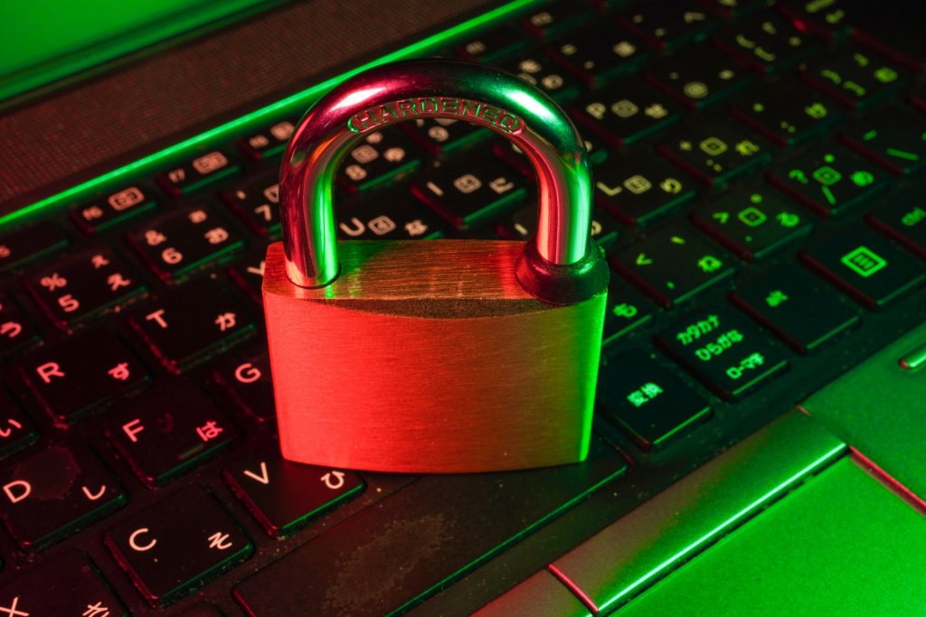 A lock on a laptop keyboard to symbolise a password manager/