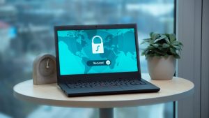 Surfshark protecting a laptop.