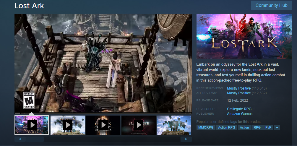 Lost Ark Steam page