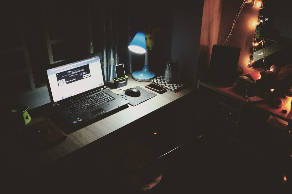 Computer on desk with VPN.