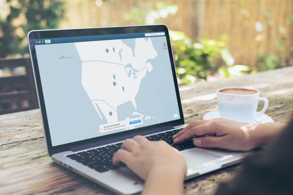 A laptop with NordVPN